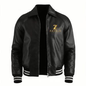 Men’s Black Sheep Leather Bomber Jacket